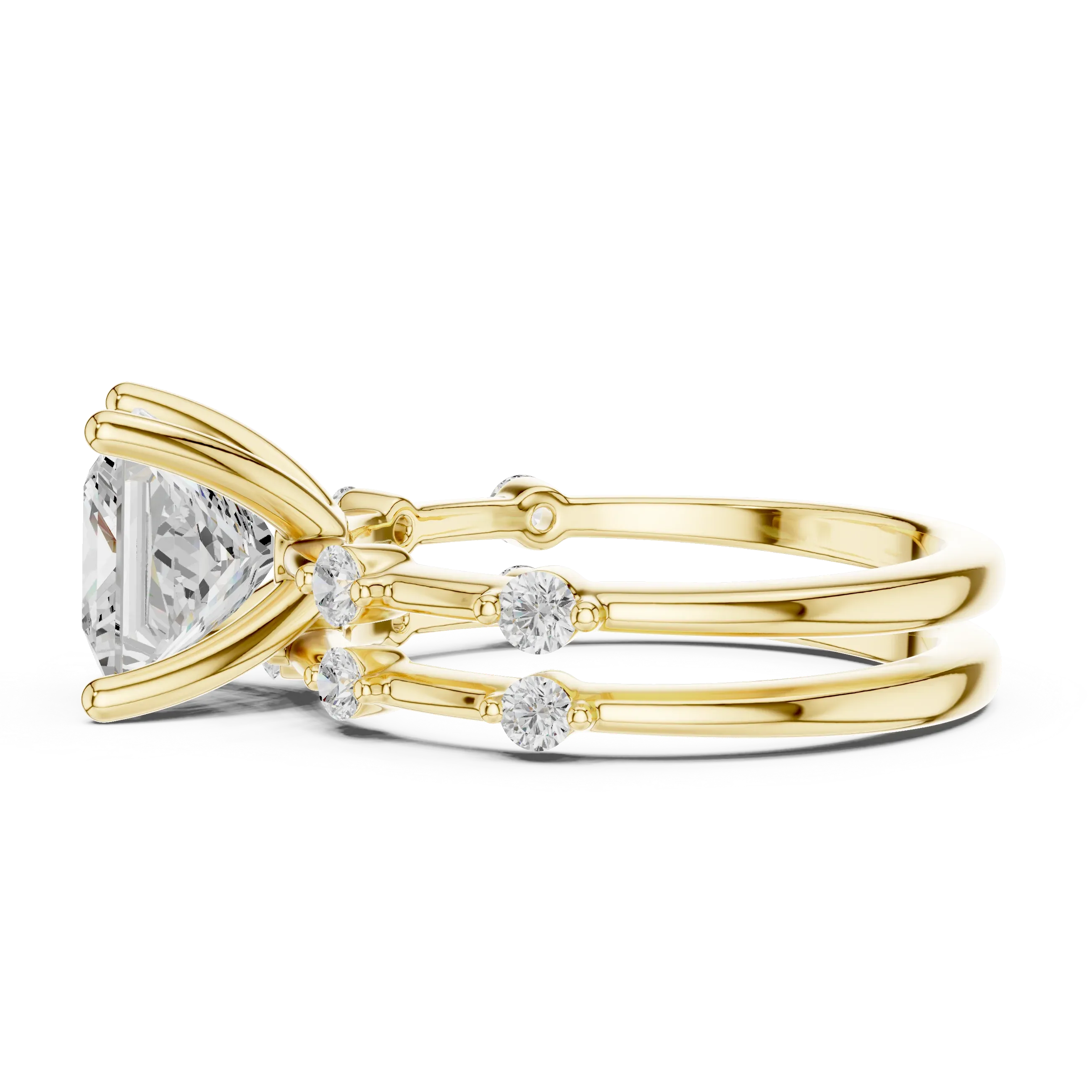 2.86 CT VS Princess Cut White Gold Diamond Engagement Ring