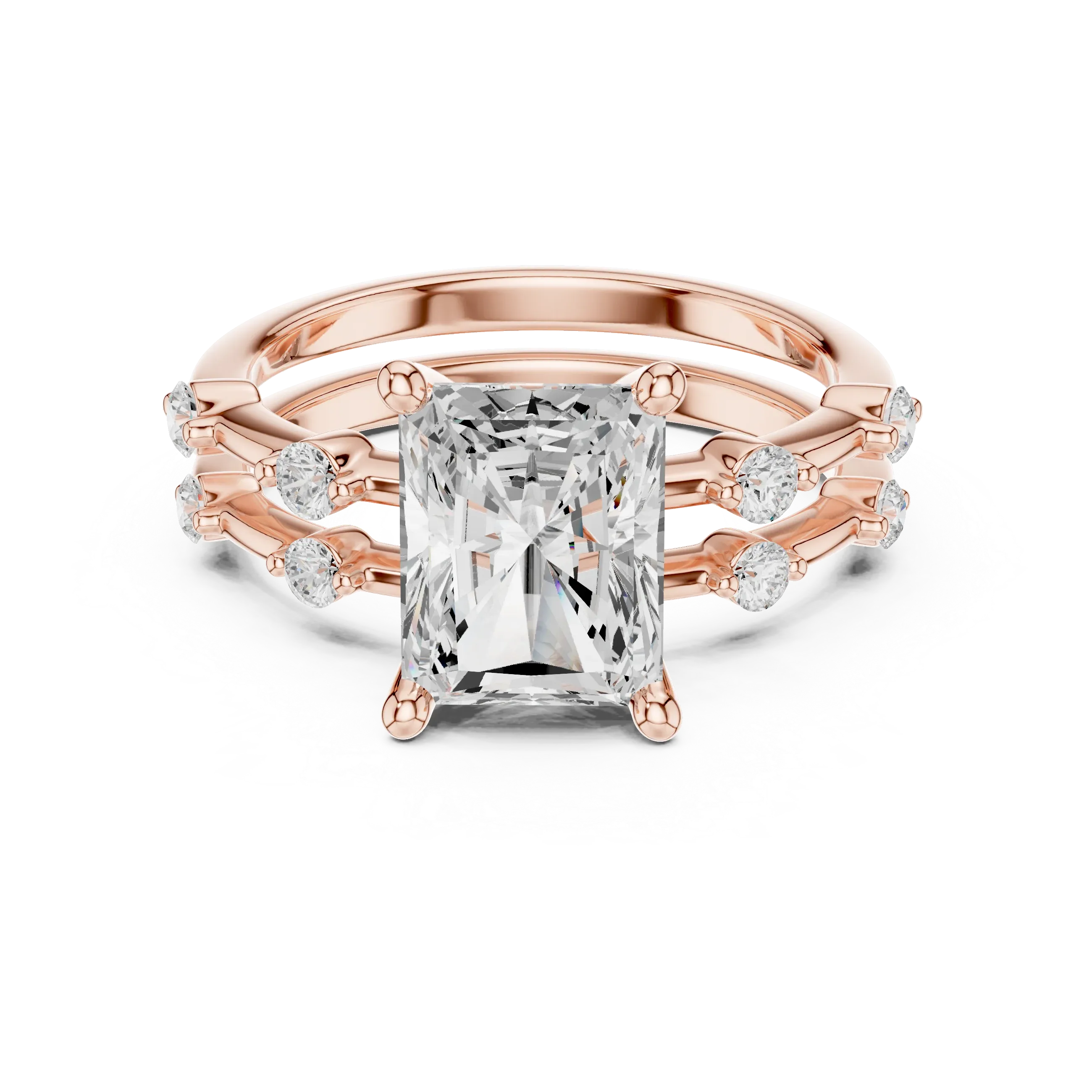 2.86 CT VS Radient Cut White Gold Diamond Engagement Ring