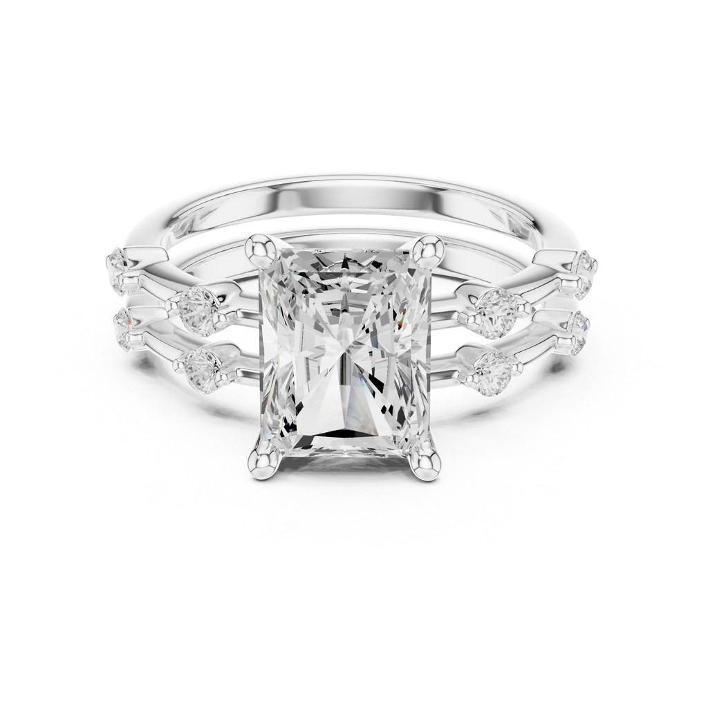 2.86 CT VS Radient Cut White Gold Diamond Engagement Ring