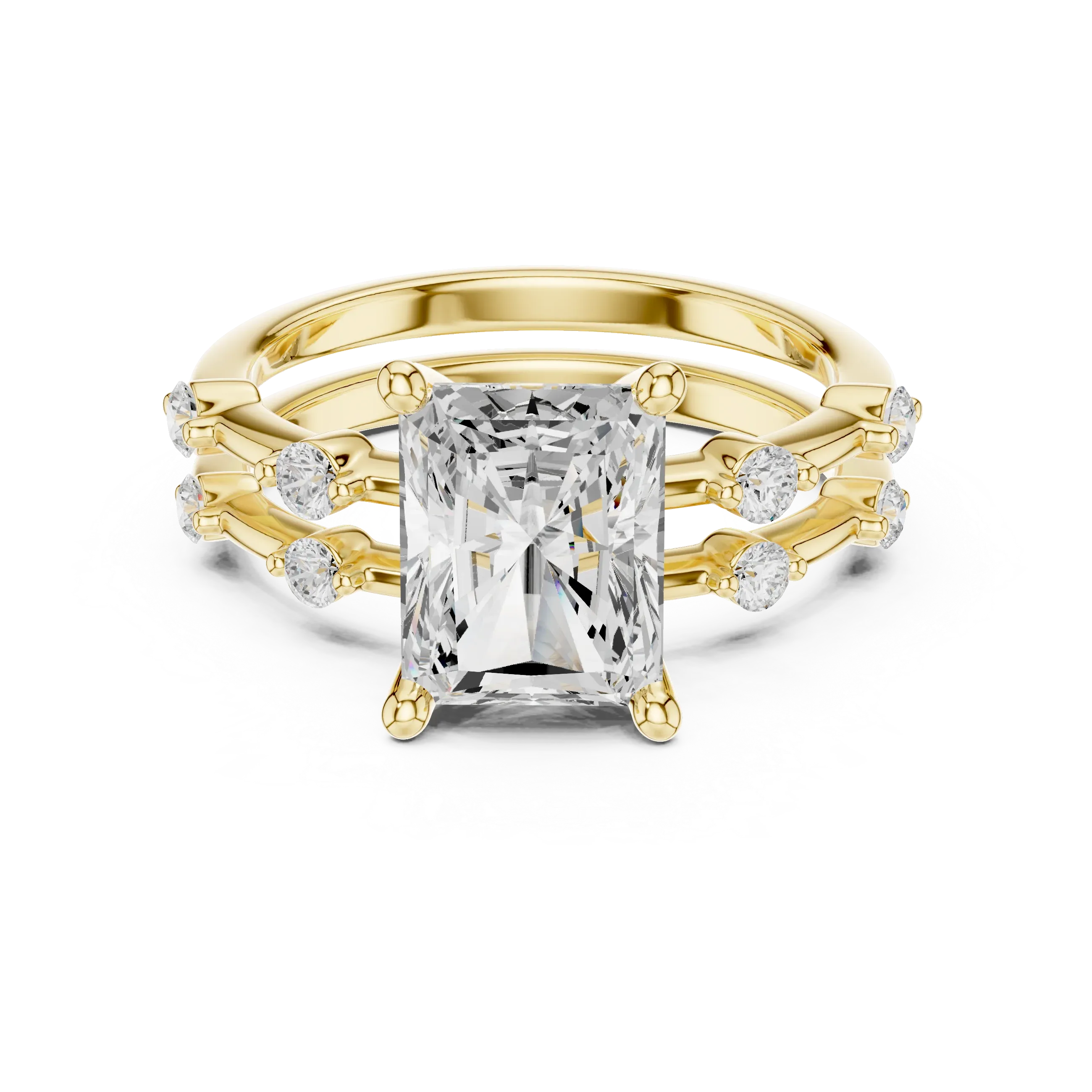 2.86 CT VS Radient Cut White Gold Diamond Engagement Ring