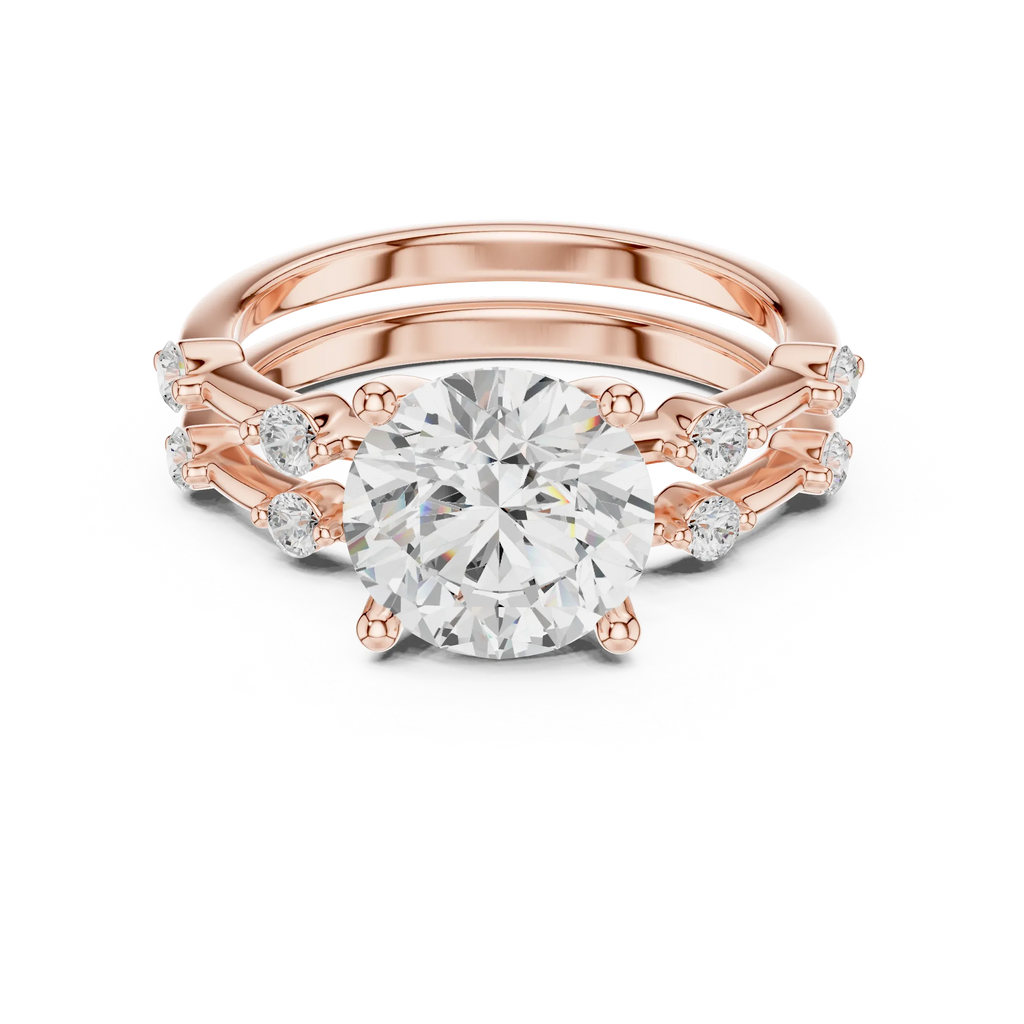 2.86 CT VS Round Cut White Gold Diamond Engagement Ring