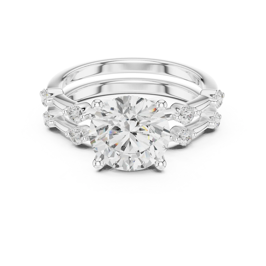2.86 CT VS Round Cut White Gold Diamond Engagement Ring