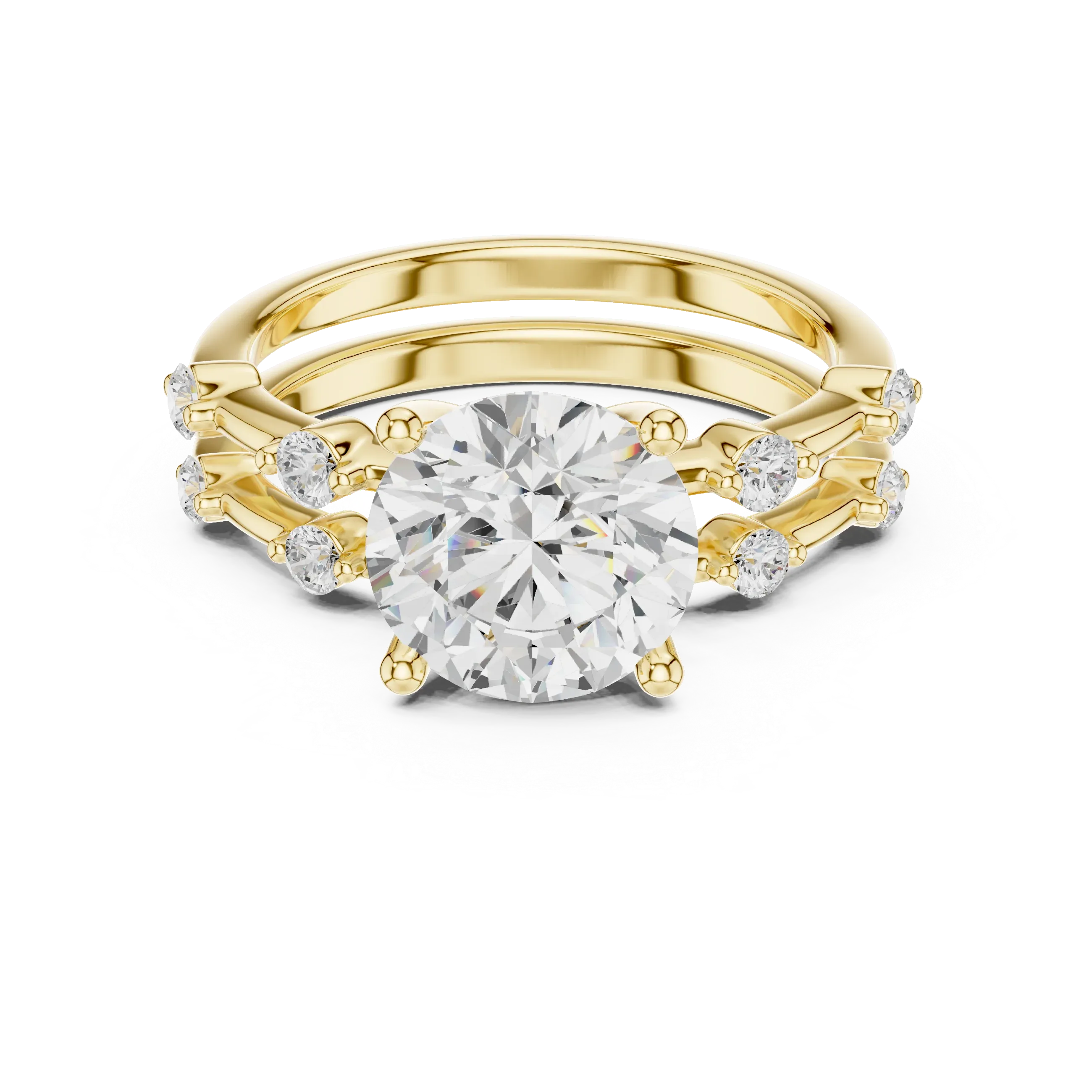 2.86 CT VS Round Cut White Gold Diamond Engagement Ring