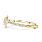White Gold 1.40 CTW Cushion Diamond Halo Engagement Ring with Pavé Band