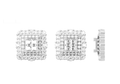 925 Sterling Silver/10K/14K/18k Gold Round And Princess Cut Moissanite Diamond Cluster Screw-Back Stud Earrings Iced Out Hip Hop Jewelry