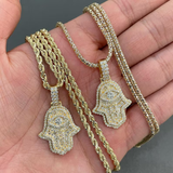 Iced out Hamsa Pendant, Moissanite VVS Pendant for men, 925 Sterling Silver, Custom Hip Hop Jewelry, Birthday gift for him, passes tester.