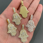 Iced out Hamsa Pendant, Moissanite VVS Pendant for men, 925 Sterling Silver, Custom Hip Hop Jewelry, Birthday gift for him, passes tester.