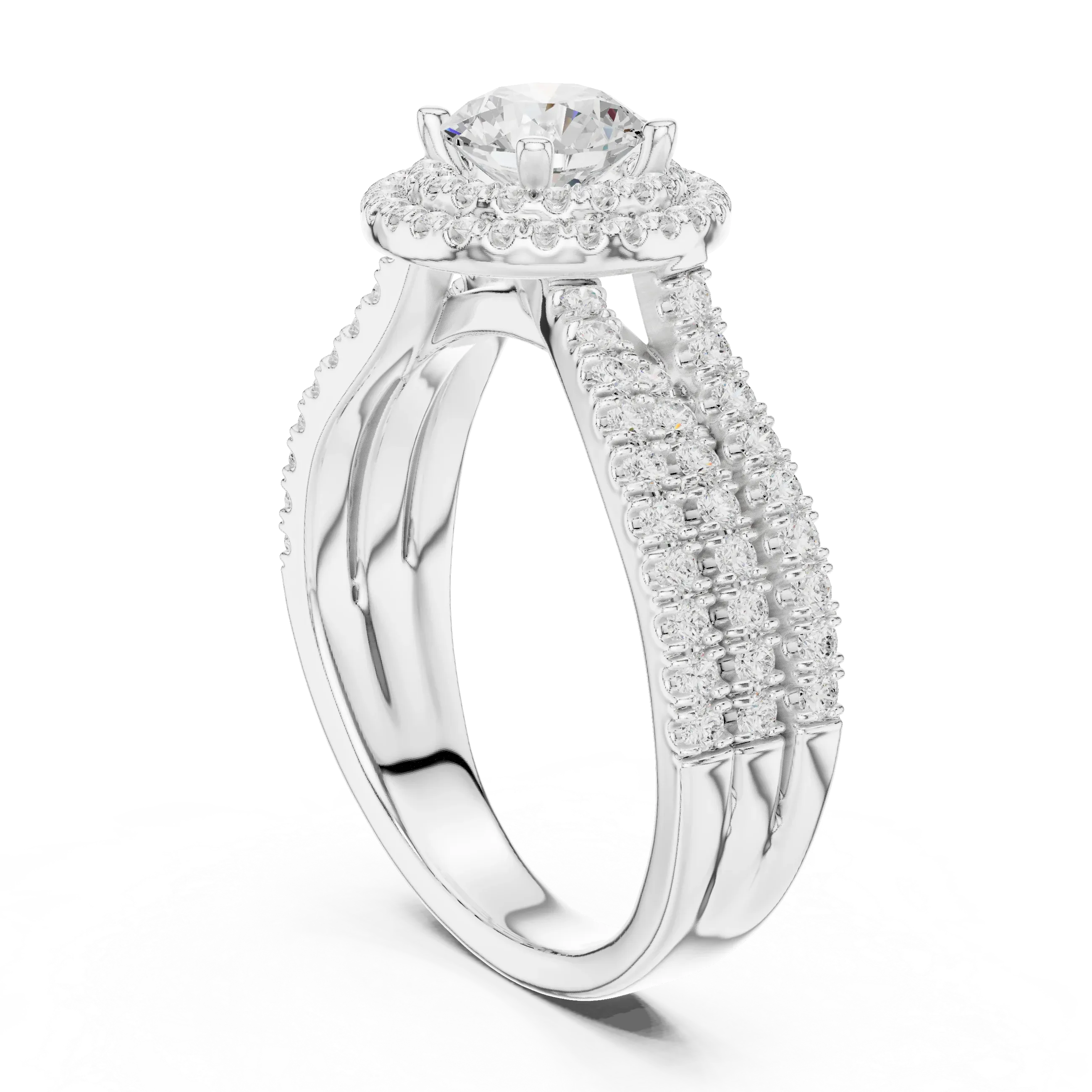 Women's VVS Diamond 10K Gold Engagement Ring