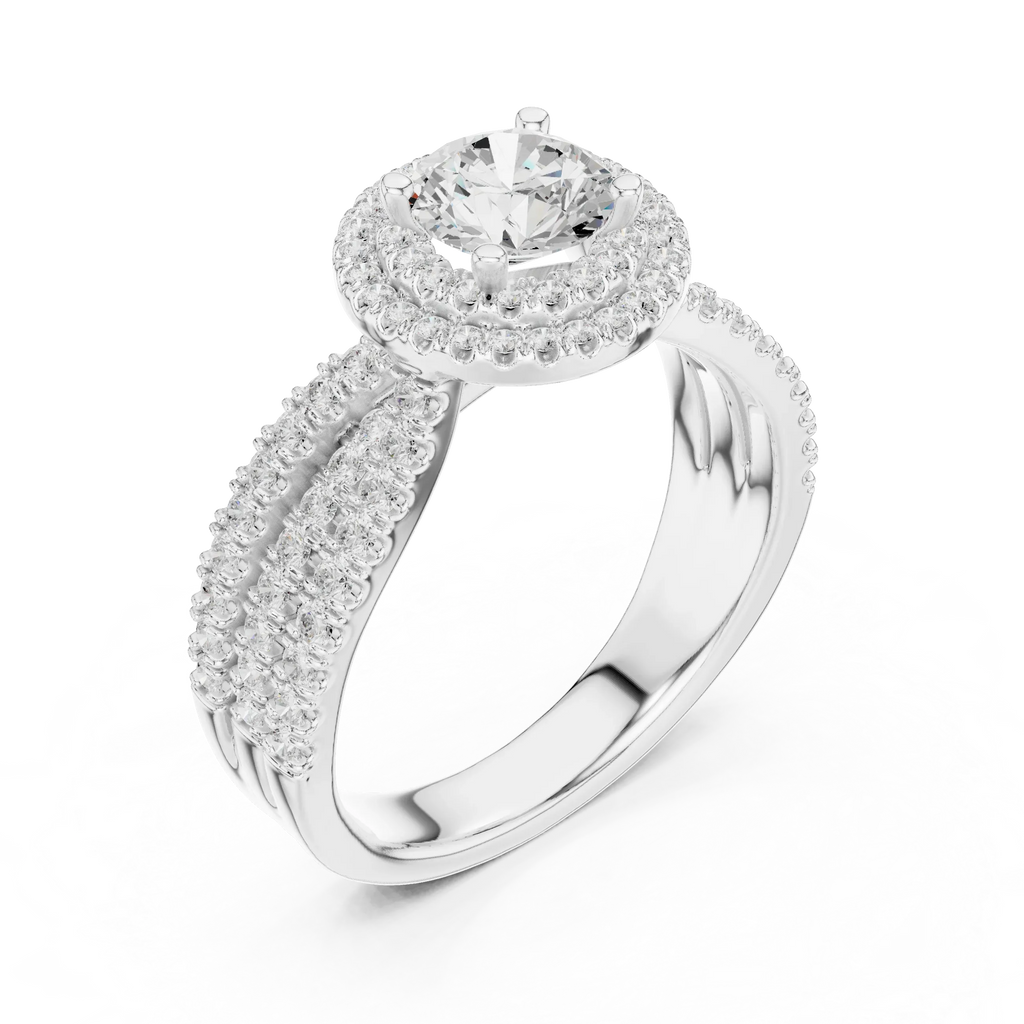 Women's VVS Diamond 10K Gold Engagement Ring