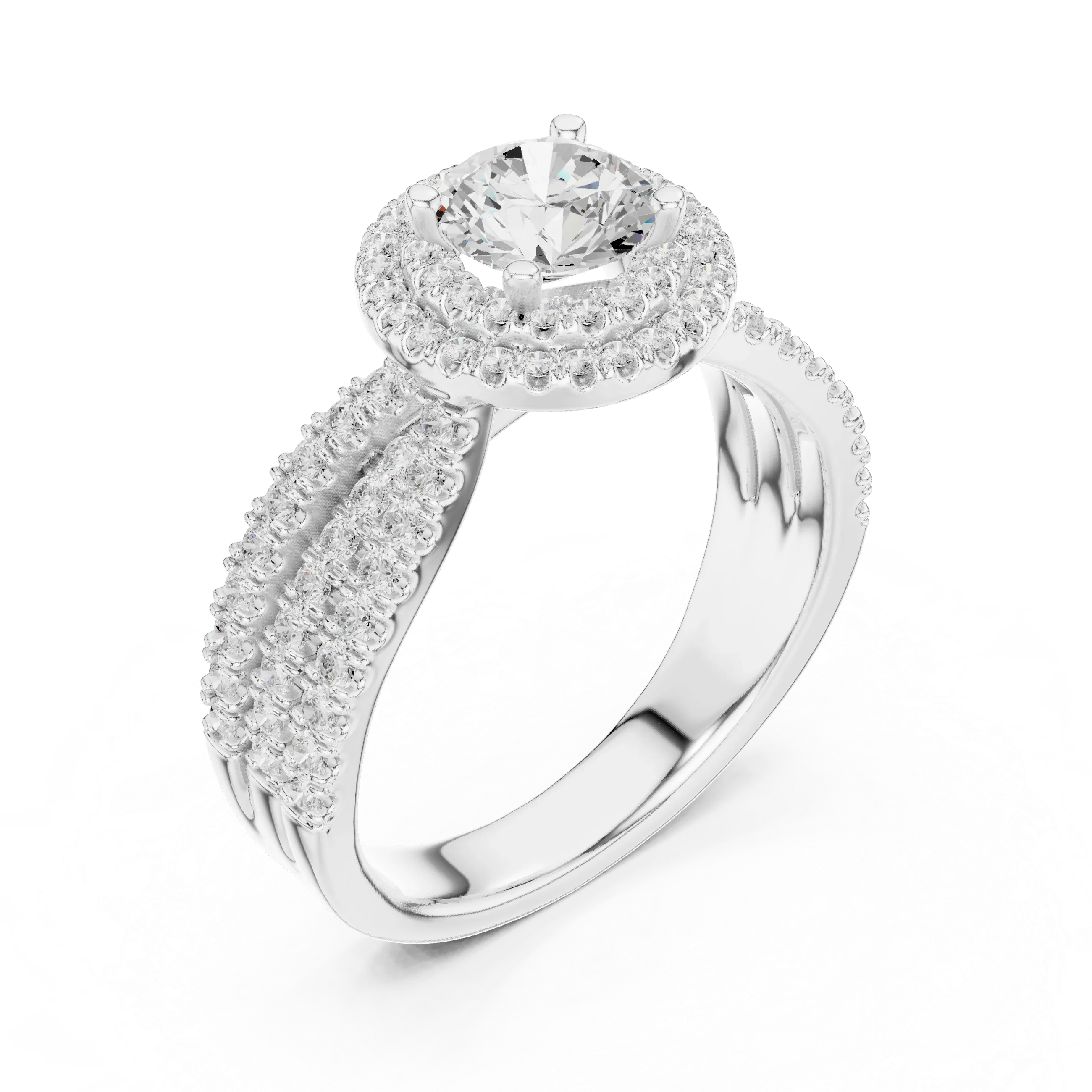 Women's VVS Diamond 10K Gold Engagement Ring