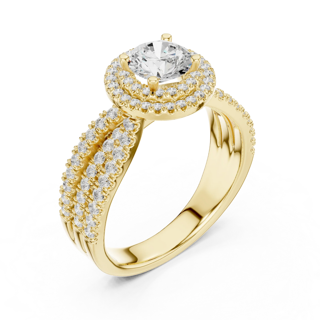 Women's VVS Diamond 10K Gold Engagement Ring