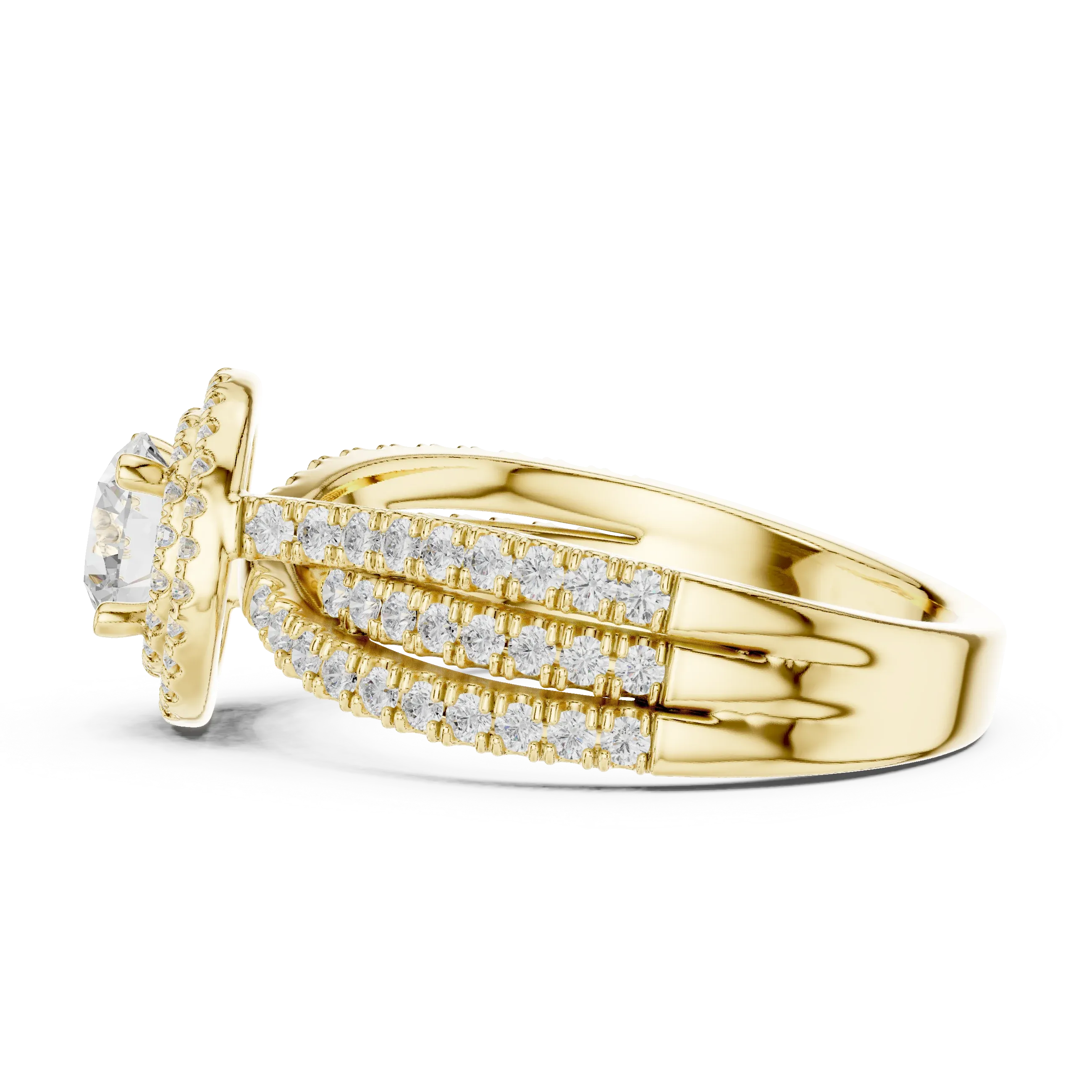 Women's VVS Diamond 10K Gold Engagement Ring