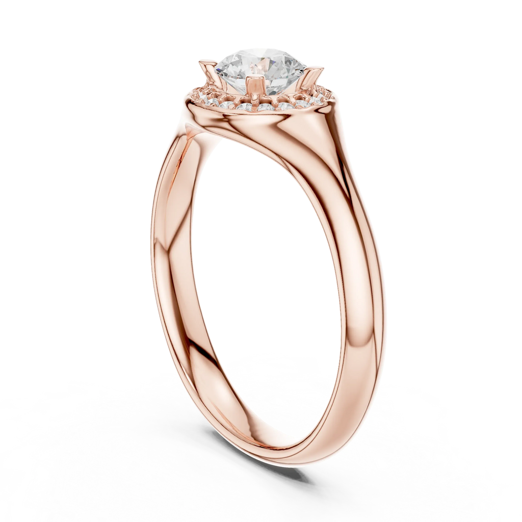 Brilliant Round Moissanite Halo Engagement Ring - VVS Quality