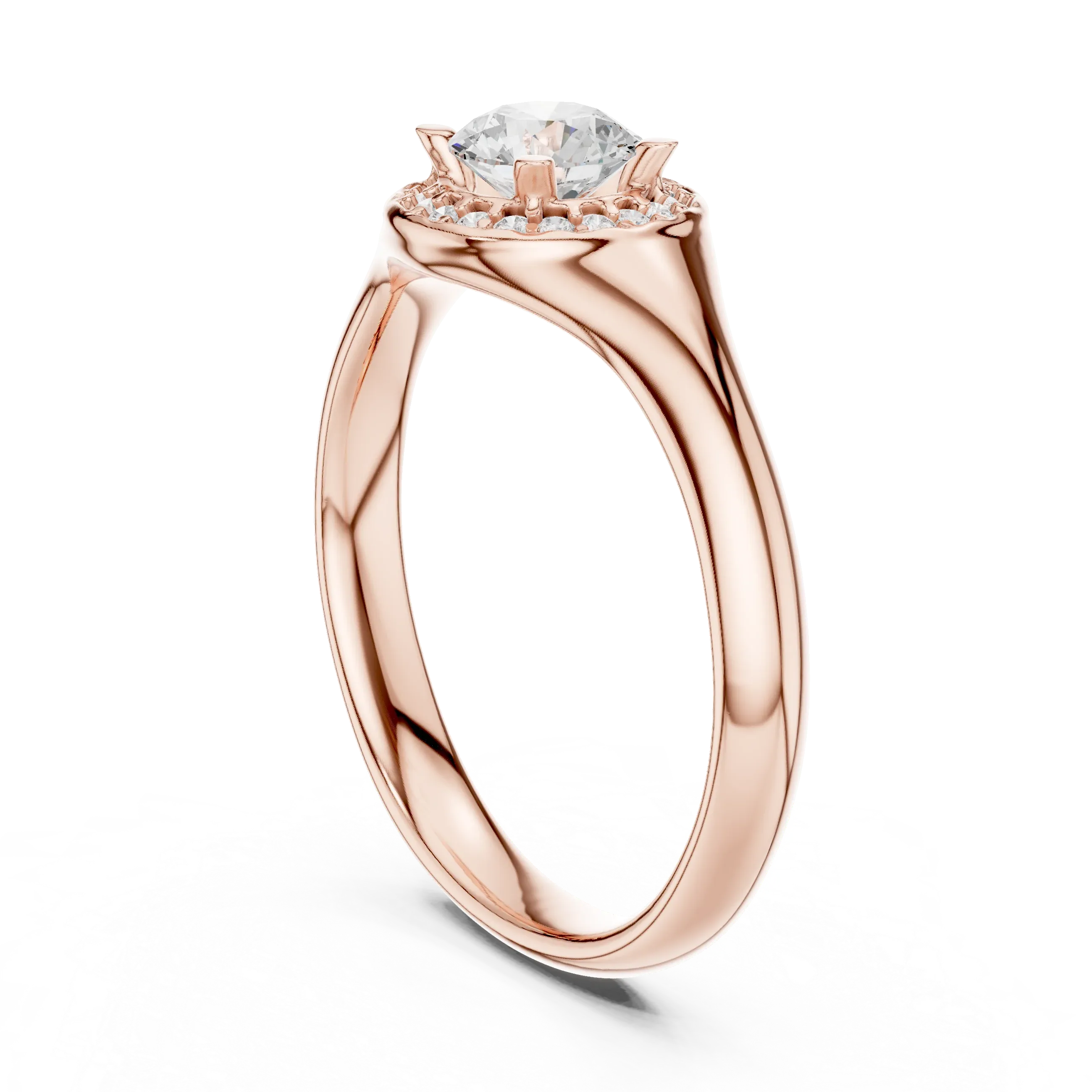 Brilliant Round Moissanite Halo Engagement Ring - VVS Quality
