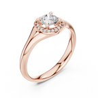 Brilliant Round Moissanite Halo Engagement Ring - VVS Quality