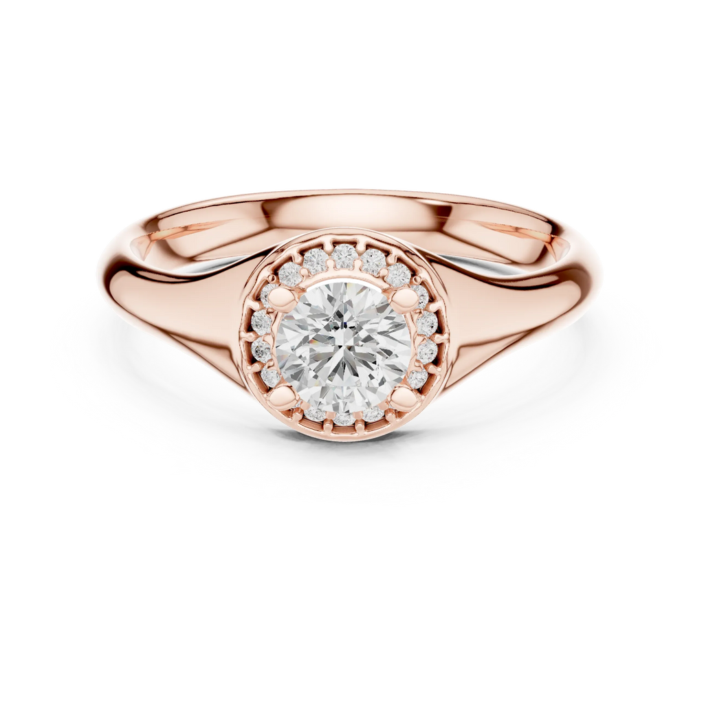 Brilliant Round Moissanite Halo Engagement Ring - VVS Quality