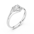 Brilliant Round Moissanite Halo Engagement Ring - VVS Quality