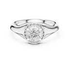 Brilliant Round Moissanite Halo Engagement Ring - VVS Quality