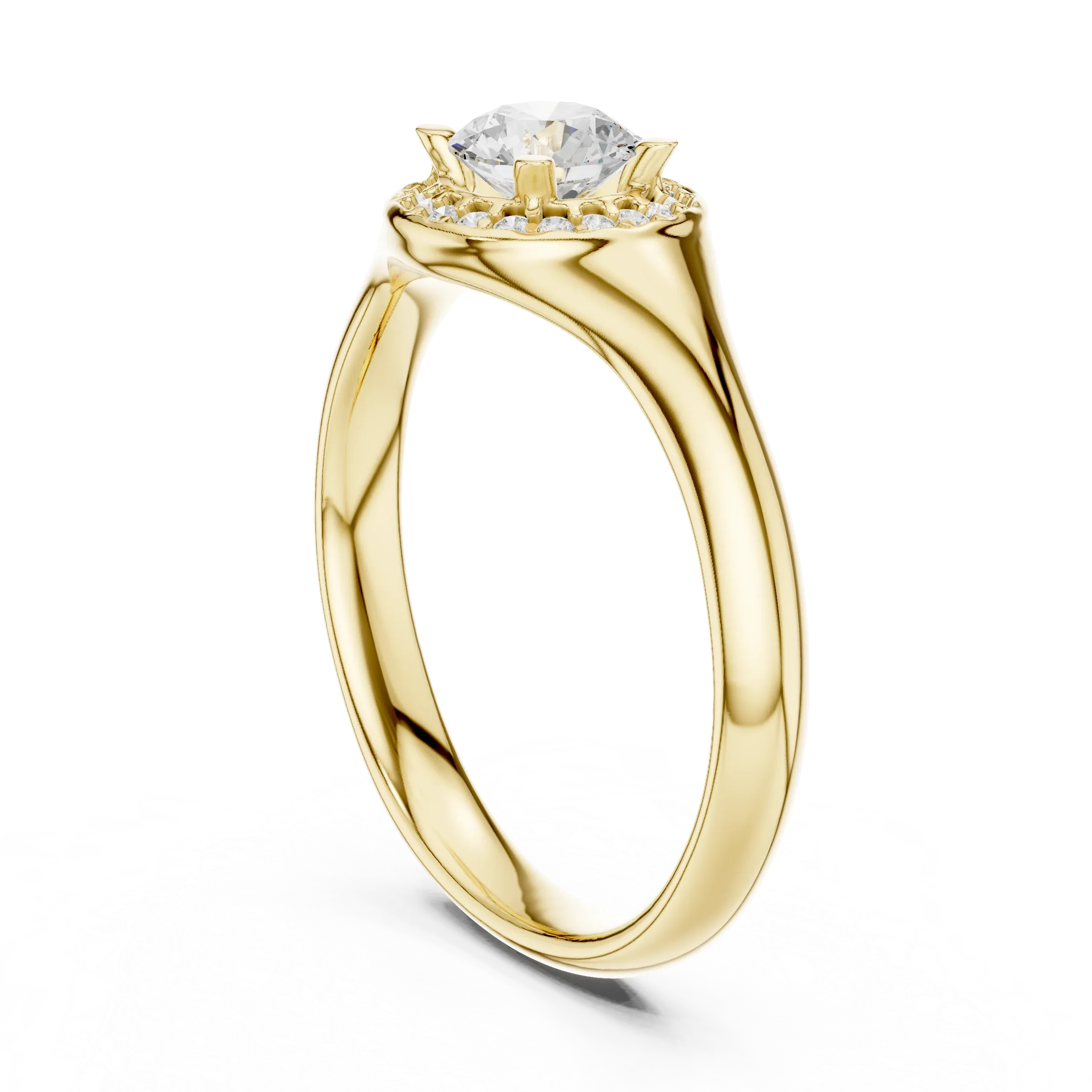 Brilliant Round Moissanite Halo Engagement Ring - VVS Quality