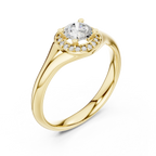 Brilliant Round Moissanite Halo Engagement Ring - VVS Quality