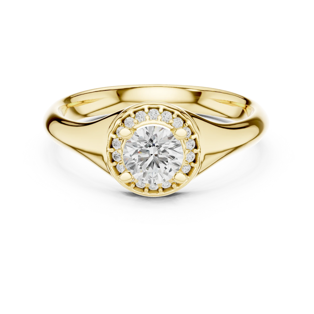Brilliant Round Moissanite Halo Engagement Ring - VVS Quality