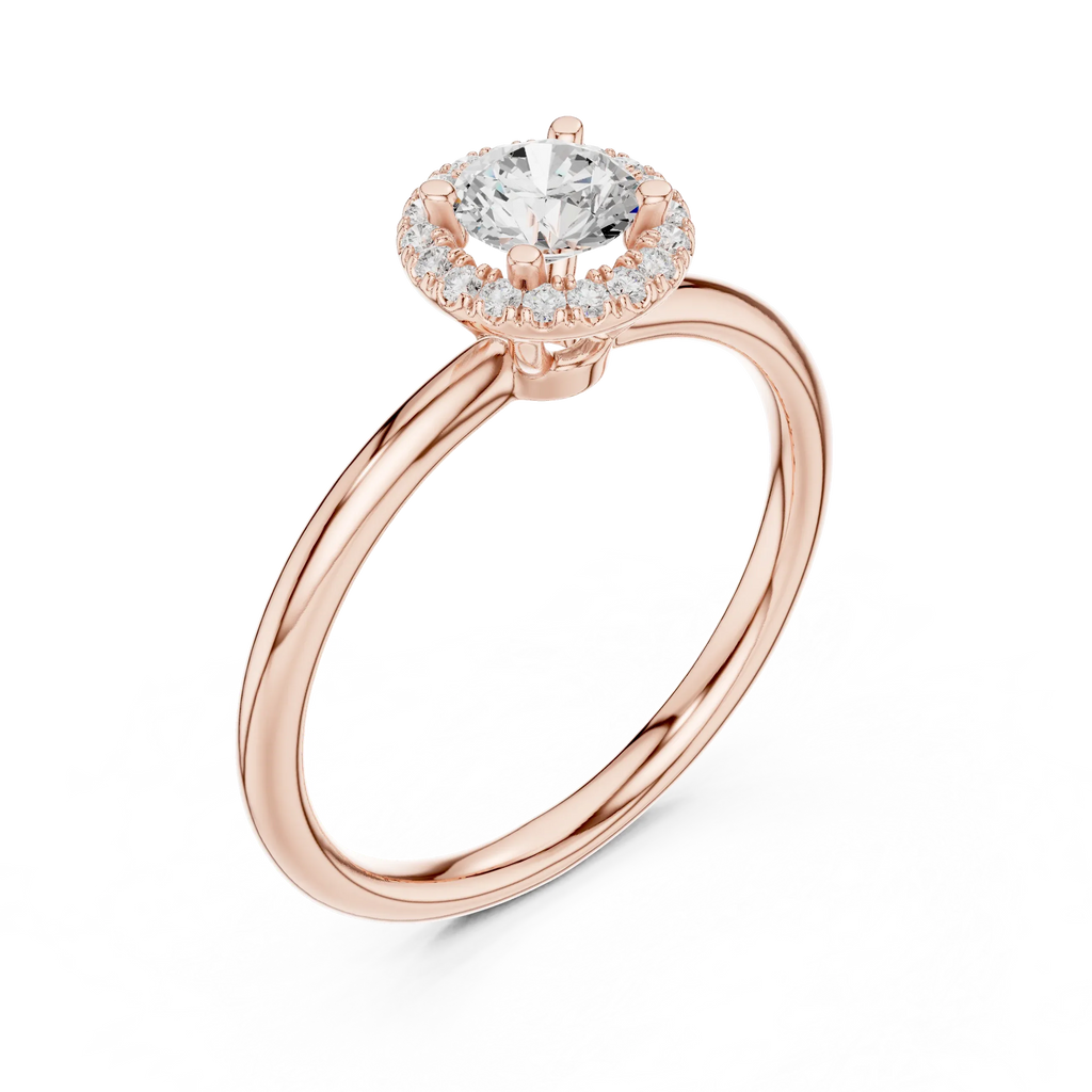 Round Cut D Color Engagement Ring