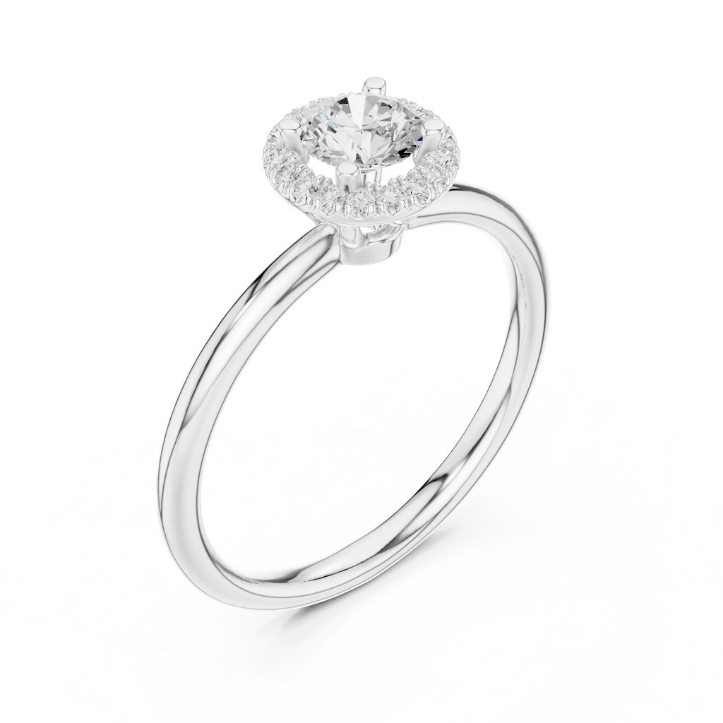 Round Cut D Color Engagement Ring