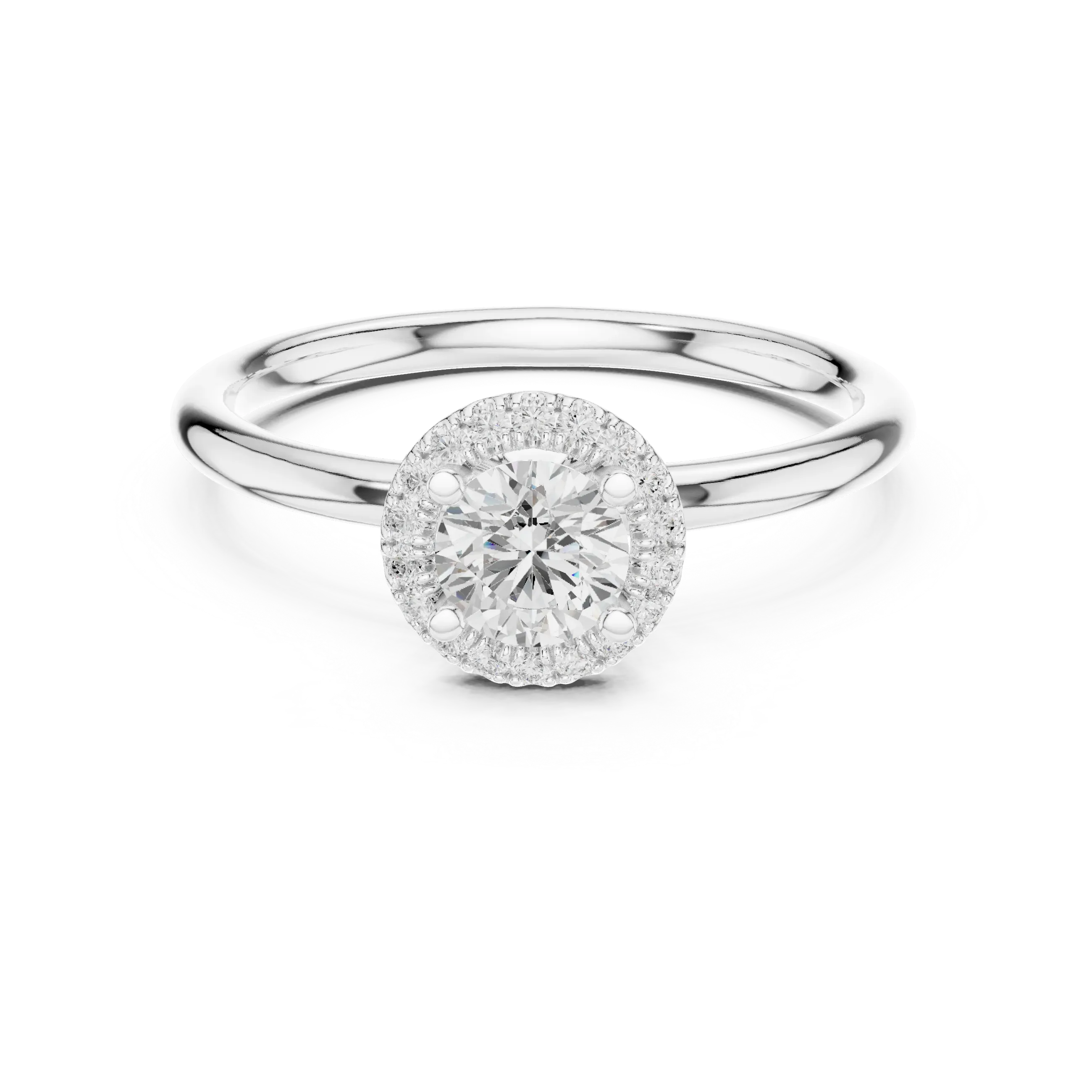 Round Cut D Color Engagement Ring