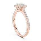 Round Cut Moissanite Halo Engagement Ring with VVS Diamond