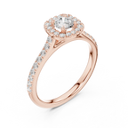 Round Cut Moissanite Halo Engagement Ring with VVS Diamond
