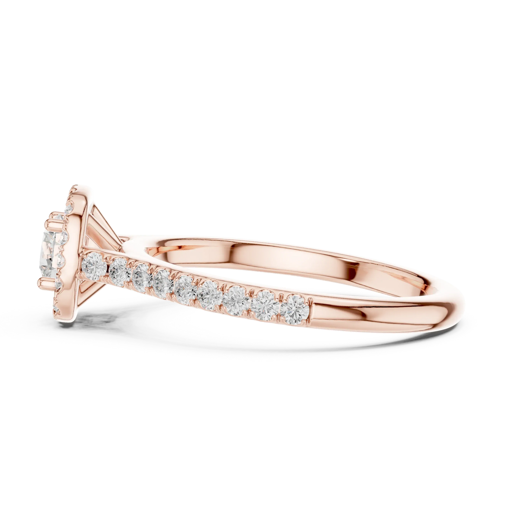 Round Cut Moissanite Halo Engagement Ring with VVS Diamond
