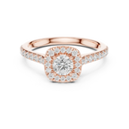 Round Cut Moissanite Halo Engagement Ring with VVS Diamond