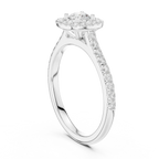 Round Cut Moissanite Halo Engagement Ring with VVS Diamond