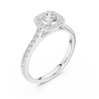 Round Cut Moissanite Halo Engagement Ring with VVS Diamond
