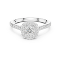 Round Cut Moissanite Halo Engagement Ring with VVS Diamond