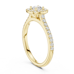 Round Cut Moissanite Halo Engagement Ring with VVS Diamond