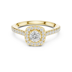 Round Cut Moissanite Halo Engagement Ring with VVS Diamond