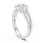 D Color Lab Grown Round Diamond Halo Engagement Ring