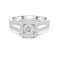 D Color Lab Grown Round Diamond Halo Engagement Ring