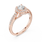 Luxury Lab Grown Diamond Round Halo Engagement Ring D Color