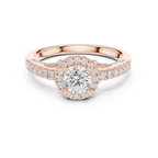 Luxury Lab Grown Diamond Round Halo Engagement Ring D Color