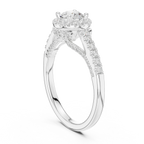 Luxury Lab Grown Diamond Round Halo Engagement Ring D Color