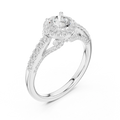 Luxury Lab Grown Diamond Round Halo Engagement Ring D Color