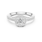Luxury Lab Grown Diamond Round Halo Engagement Ring D Color