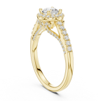 Luxury Lab Grown Diamond Round Halo Engagement Ring D Color