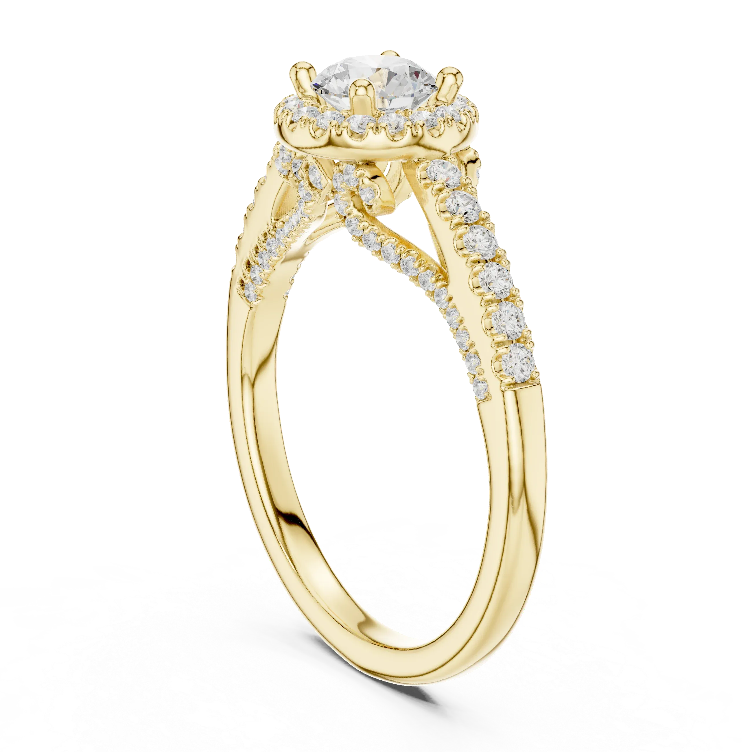 Luxury Lab Grown Diamond Round Halo Engagement Ring D Color