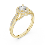 Luxury Lab Grown Diamond Round Halo Engagement Ring D Color