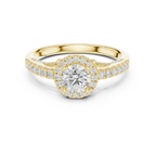 Luxury Lab Grown Diamond Round Halo Engagement Ring D Color