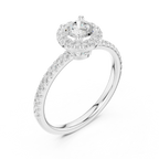 Round Moissanite E Colorless Halo Engagement Ring