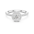 Round Moissanite E Colorless Halo Engagement Ring